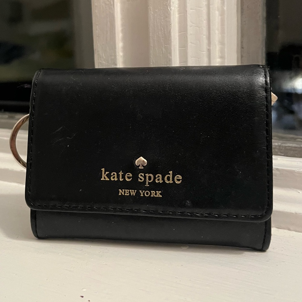 Kate Spade Black Leather Keychain Wallet